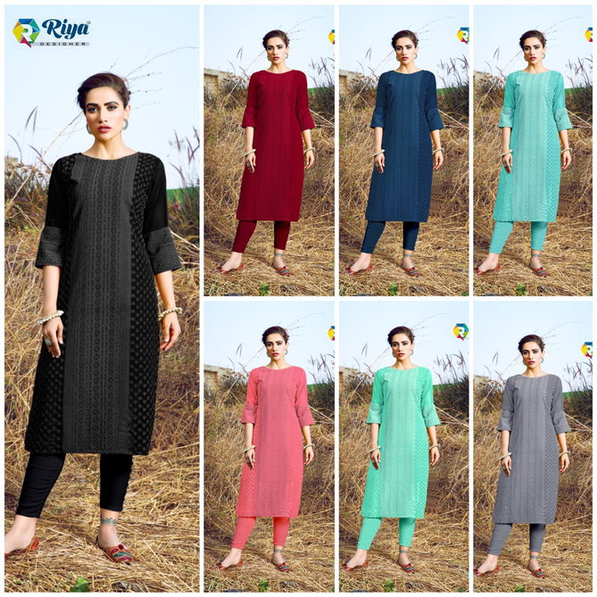 Riya Shifali New Designer Fancy Wear Georgette Kurti Collection